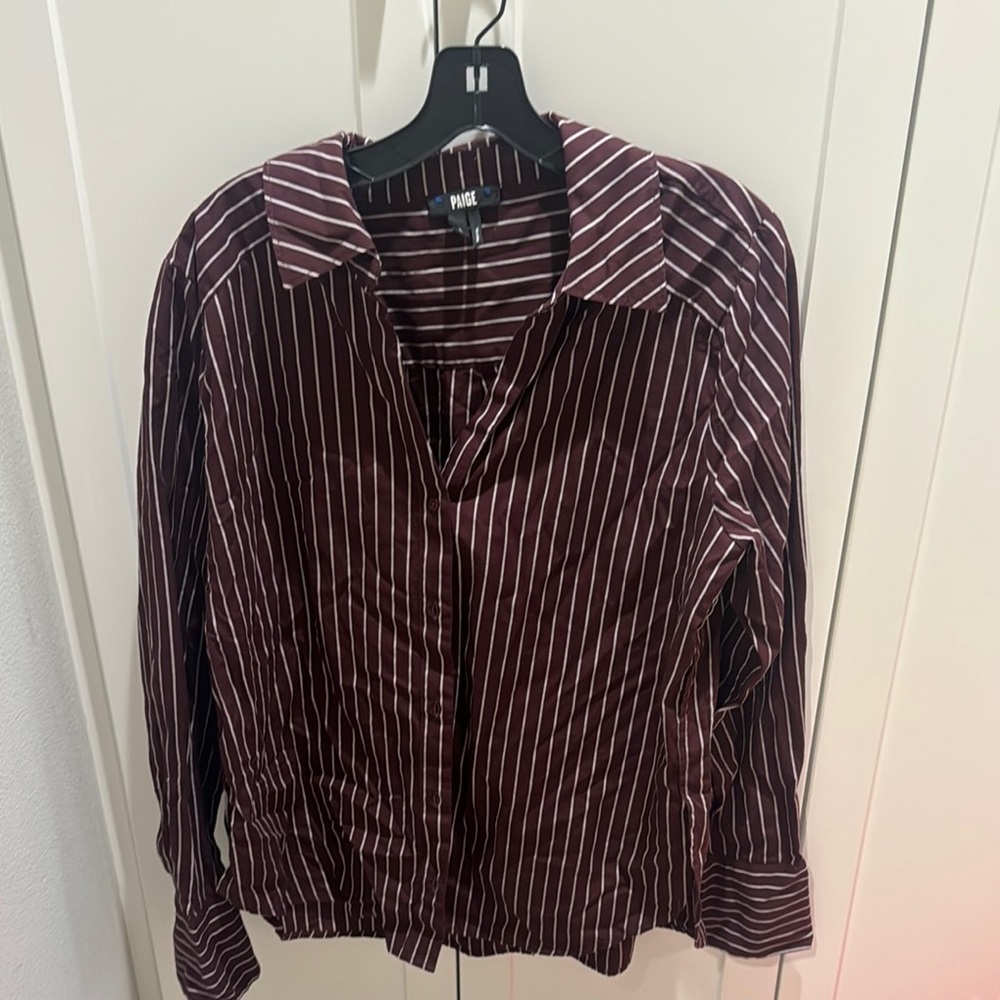 Purple and White Striped Shirt by Purse